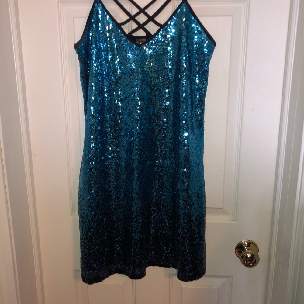 Blue sparkly homecoming dress